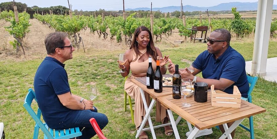 Cagliari: Wine and Olive oil Experience + Oil Mill Museum - Four wines and local food in the garden