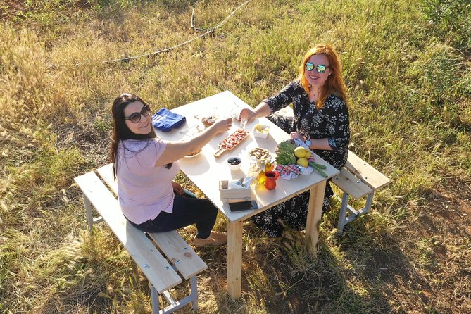 Cretan Farm Tour with Cheese-Making, Olive Oil Tasting & Picnic - Raki, lemonade, and kanelada at the picnic