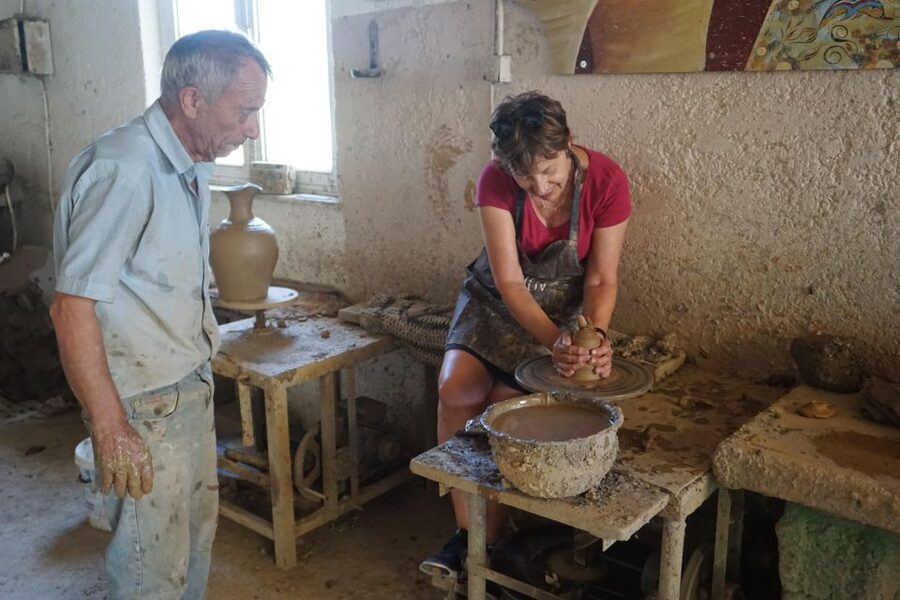 Crete: Full-Day Cretan Wines, Olive Oil, Raki and Food Tour - Thrapsano pottery and a chance to use the wheel