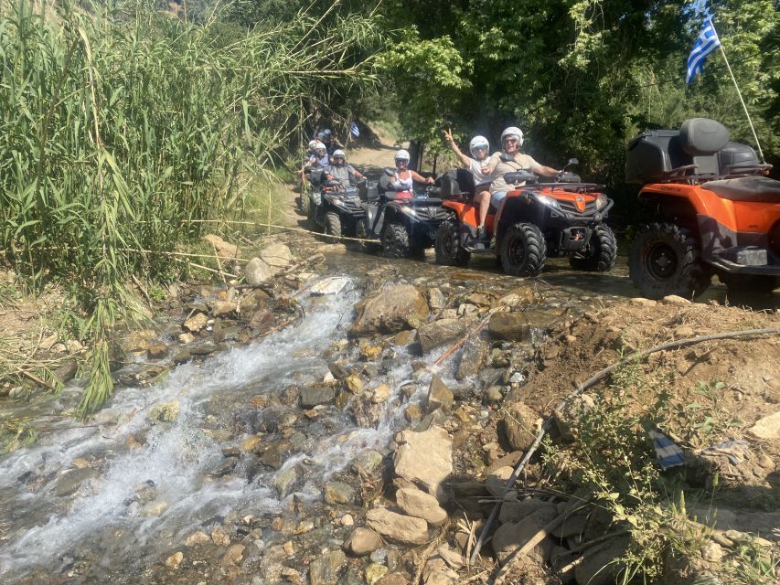 Crete: Quad Safari, Olive Mill with Tasting & Ghost Village - Riding the cliff tracks above Agia Pelagia