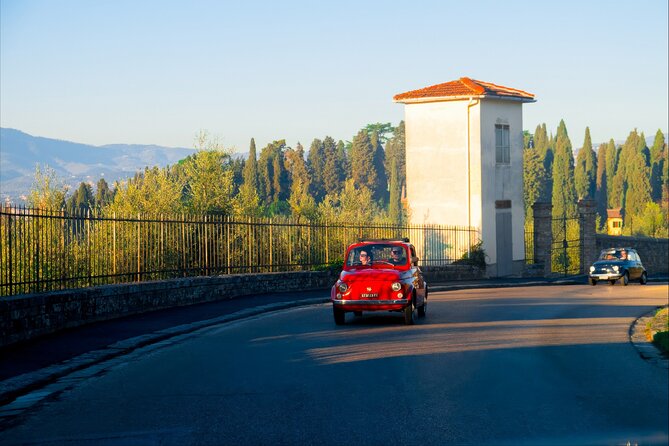Florence: Private Vintage FIAT 500 with Wine & Olive Oil - San Miniato al Monte in 20 minutes