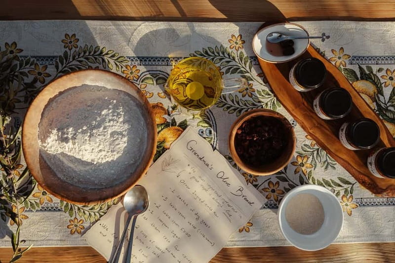 Naxos Town: Olive Oil Tasting & Baking in the Heart of Town - Baking Olive Bread With a Family Recipe