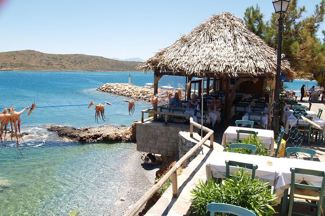 PRIVATE Spinalonga & Agios Nikolaos & Olive Oil Factory CRETE - Lunch with a view in Plaka